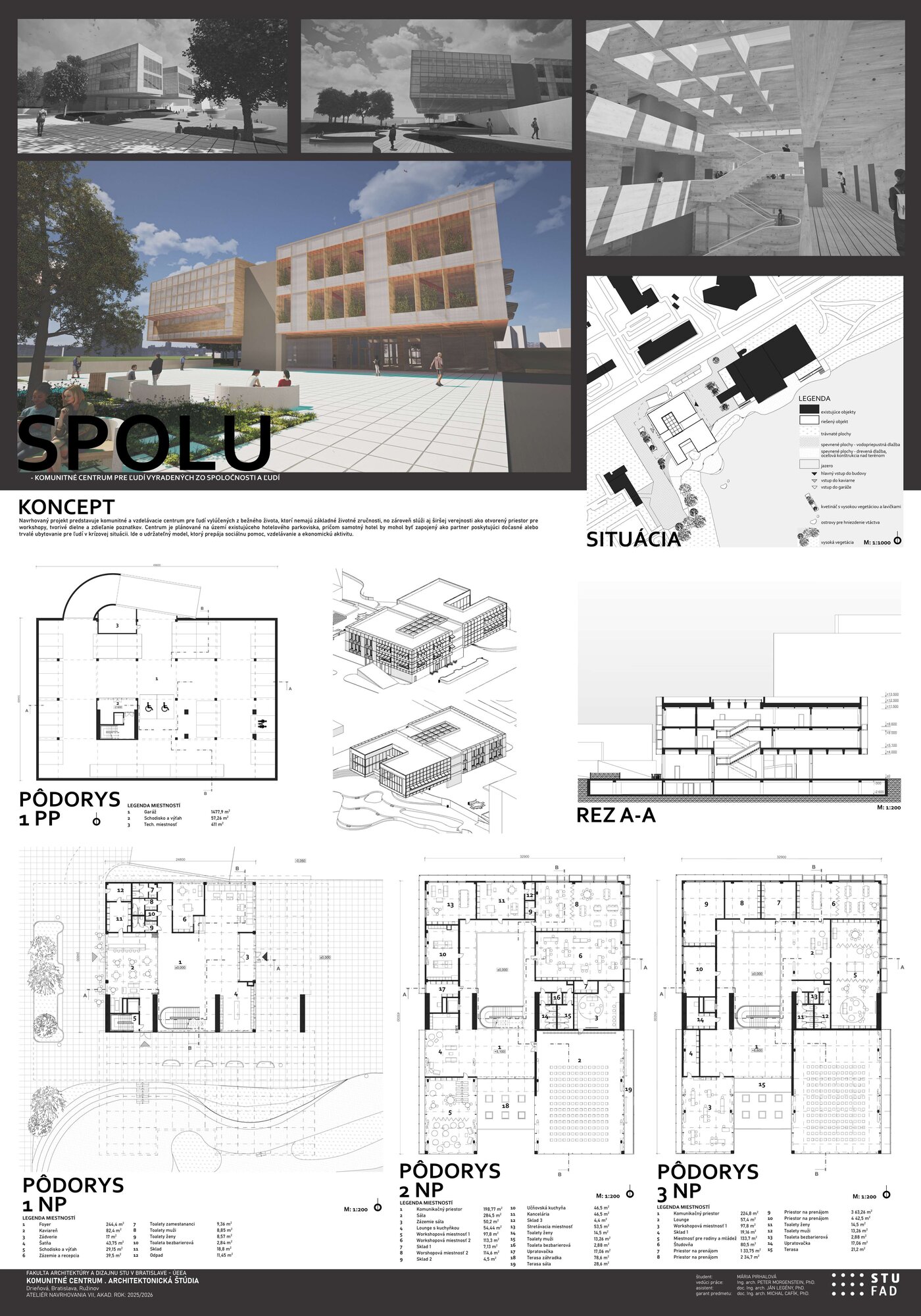 Ateliér navrhovania VII - Mária Pirhalová - Komunitné centrum Spolu