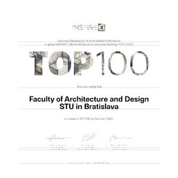 FAD sa umiestnila na 5. mieste medzi TOP 100 univerzitami Global INSPIRELI World Architecture University Ranking 2022-2023