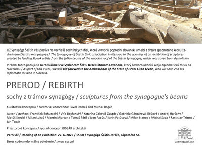 VERNISÁŽ: PREROD / sochy z trámov synagógy