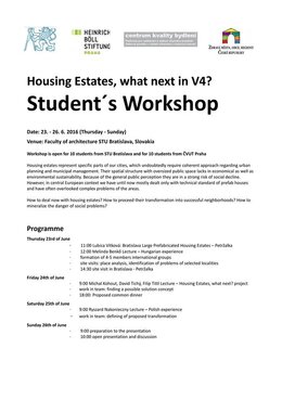Housing Estates, what next in V4?