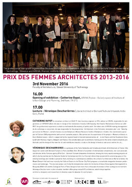 Výstava Prix de femmes architectes 2013-2016