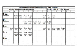 Rozvrh na LS 2018/19