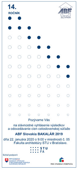 VYHLÁSENIE: 14. ročníka Ceny ABF Slovakia BAKALÁR 2019