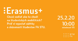 SEMINÁR: O študentských mobilitách Erasmus+