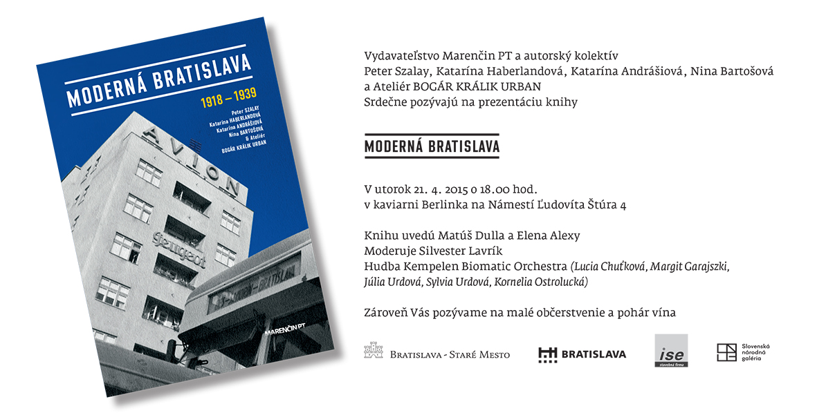 Moderná Bratislava - pozvánka na krst knihy
