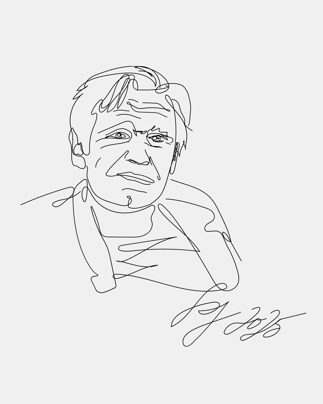 Ilustrácia portrétu architekta Vilhana s nápisom PF2025.